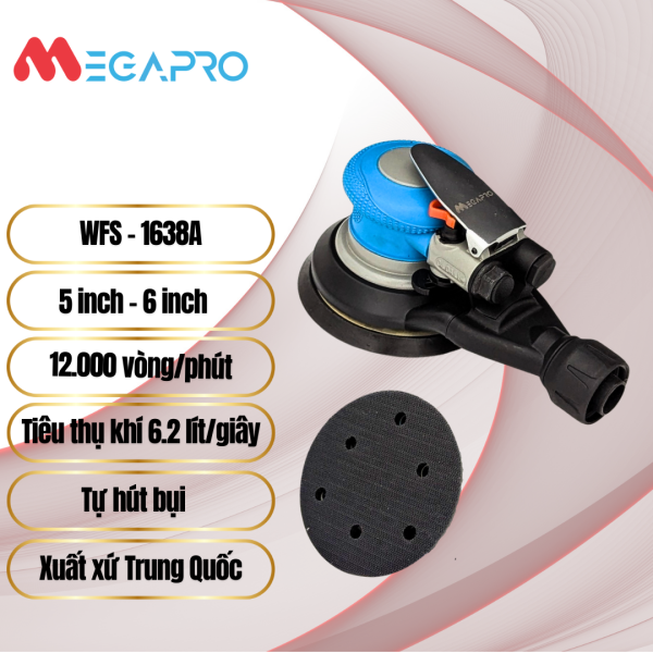 Máy chà nhám có hút bụi MEGAPRO đế 5 inch, 6inch - Ảnh 2