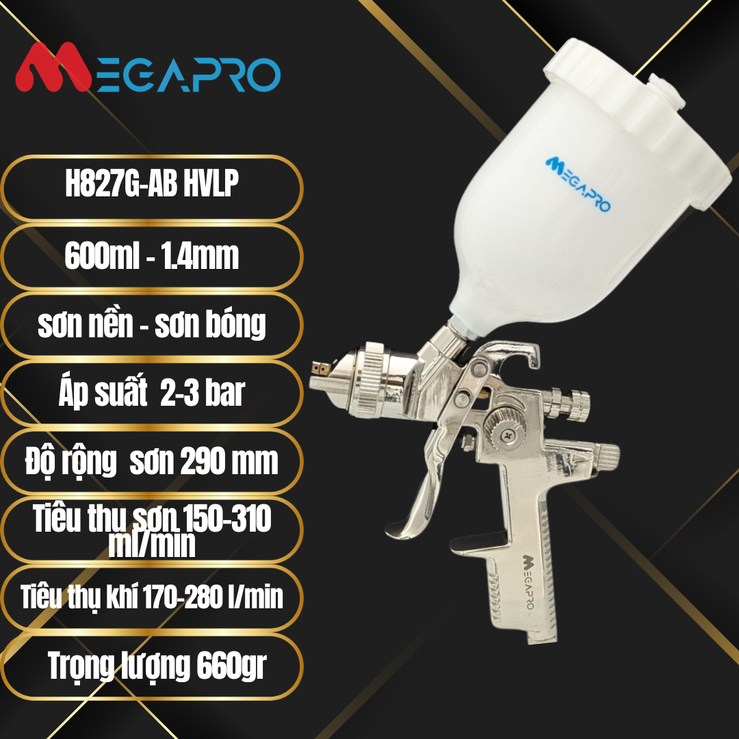 Súng phun sơn MEGAPRO H827G-AB