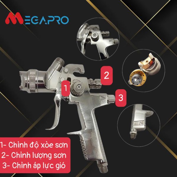Súng phun sơn MEGAPRO H827G-AB - Ảnh 7