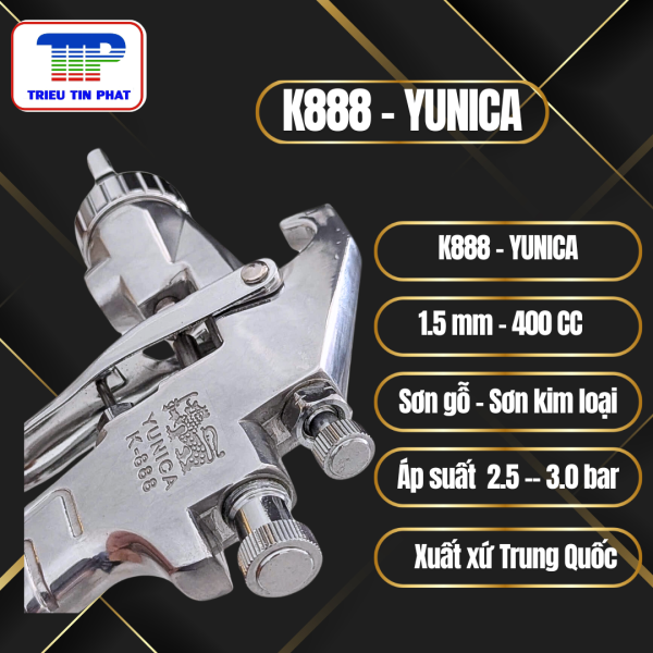Súng phun sơn khí nén K888 YUNICA - Ảnh 2