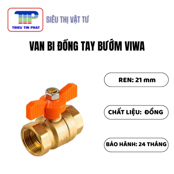 Van bi đồng tay bướm VIWA PN10 - Ảnh 2