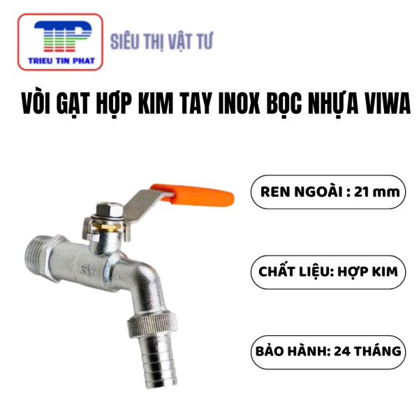 Vòi gạt hợp kim tay inox bọc nhựa VIWA PN10 - Ảnh 2